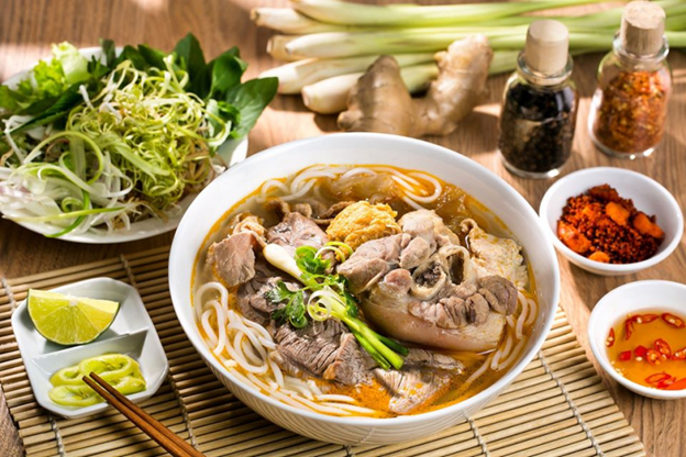 The original Bun Bo Hue is very spicy but the spiciness has been adjusted in other regions