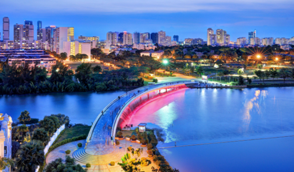 Anh Sao Bridge is one of the most beautiful attractions in Ho Chi Minh City